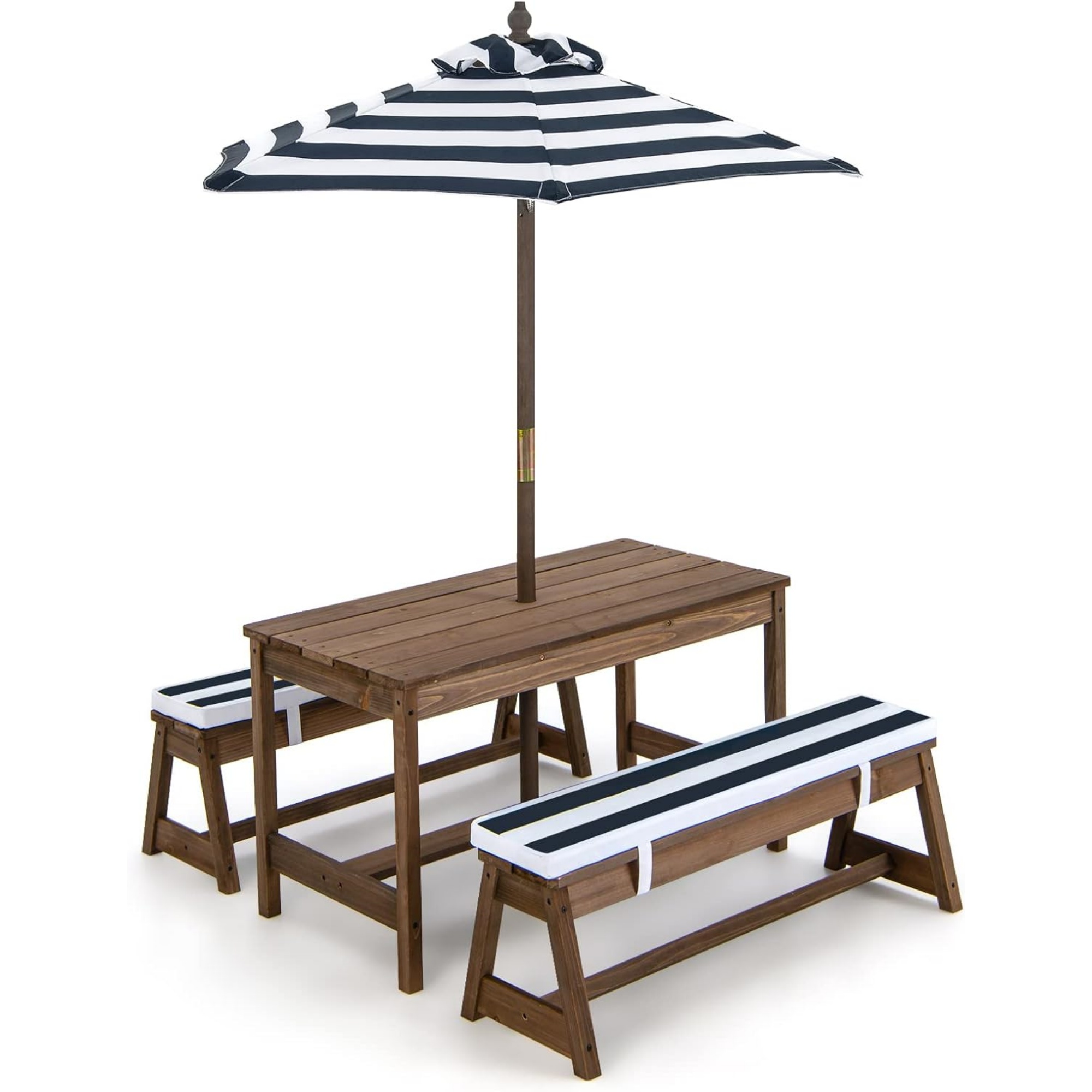 Kids Outdoor Bench - Çocuk Piknik Masası, Şemsiyeli Katlanabilir, Bahçe