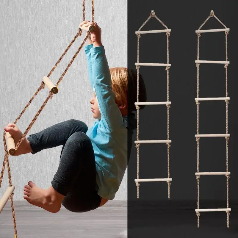 Kids Outdoor Climbing Equipment - Çocuklar ahşap merdiven açık aktivite güvenli
