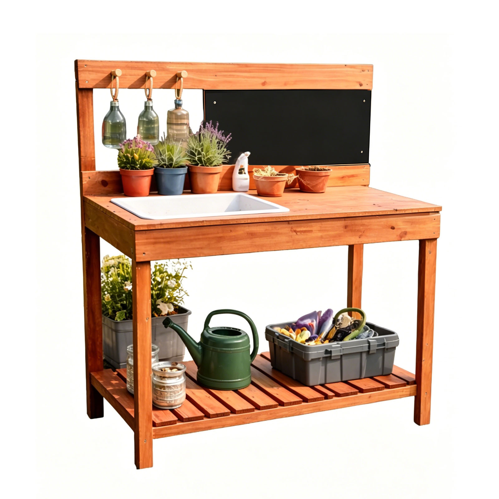 Kids Outdoor Bench - Ahşap Saksı Masaları Çocuklar İçin Açık