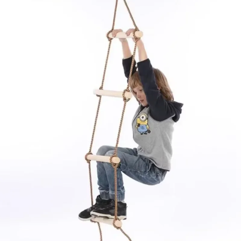 Kids Outdoor Climbing Equipment - Çocuklar için Tırmanma Halatı Merdiveni Ahşap