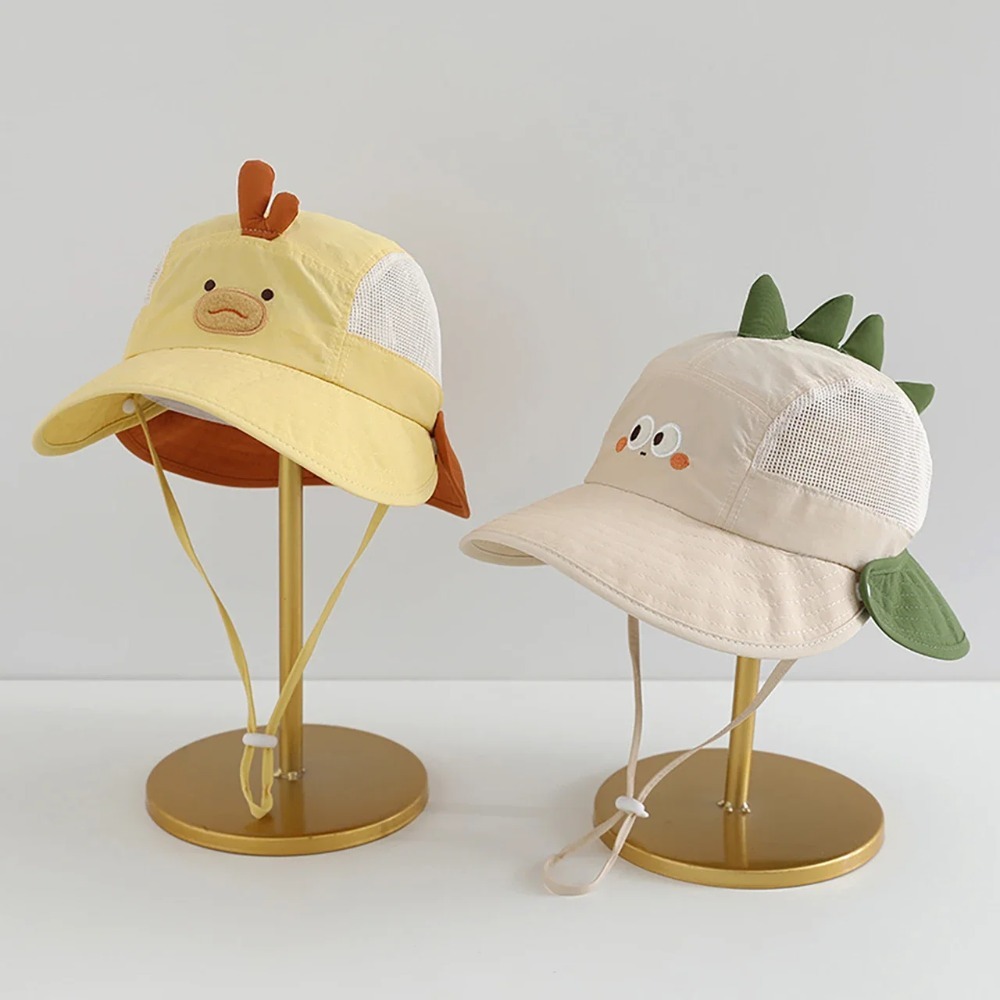 Kids Outdoor Hat - Sevimli Çizgi Film Bebek Plaj Şapkası,