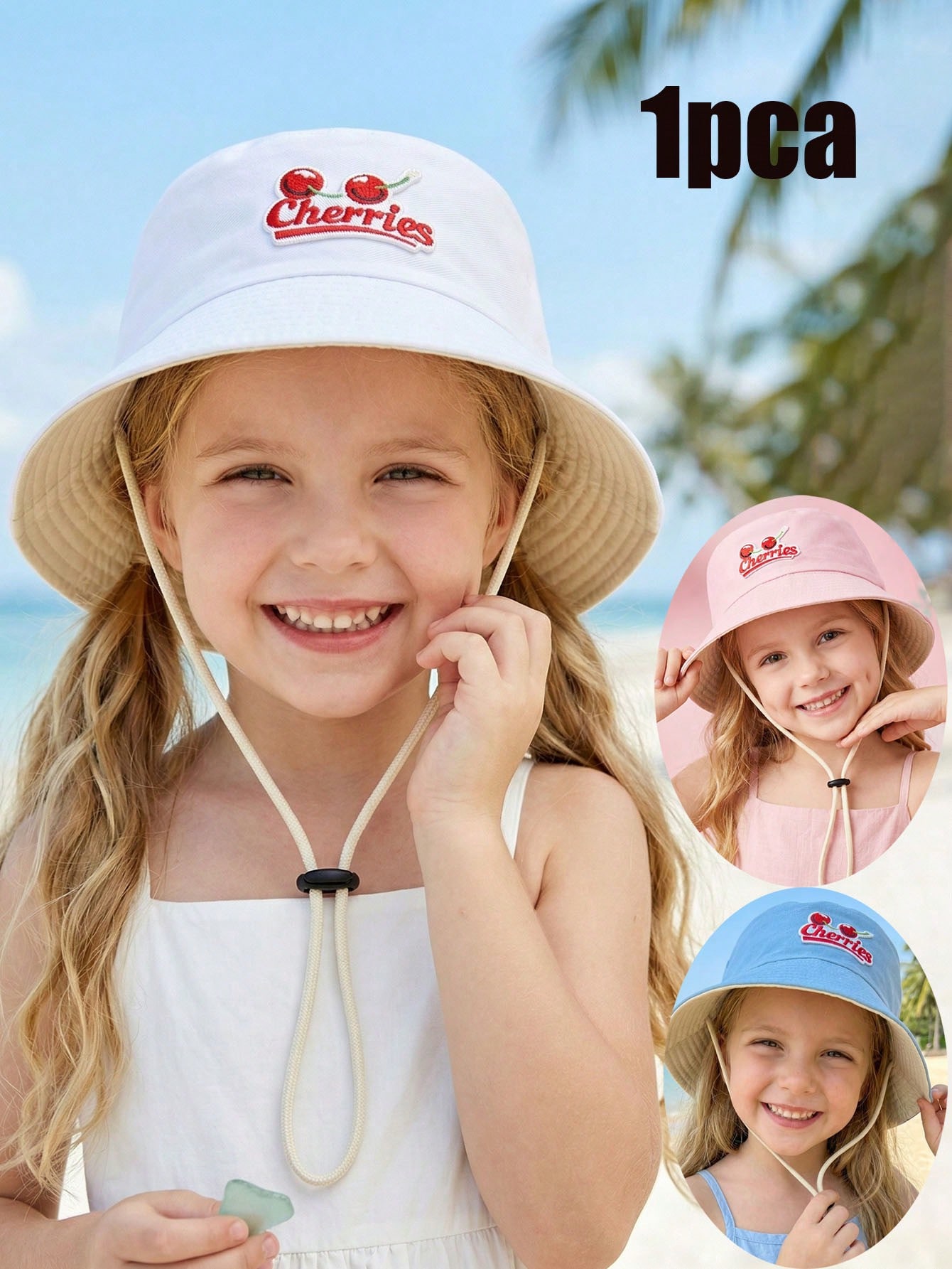 Kids Outdoor Hat - 1 adet 2-6Y çocuklar kırmızı kiraz