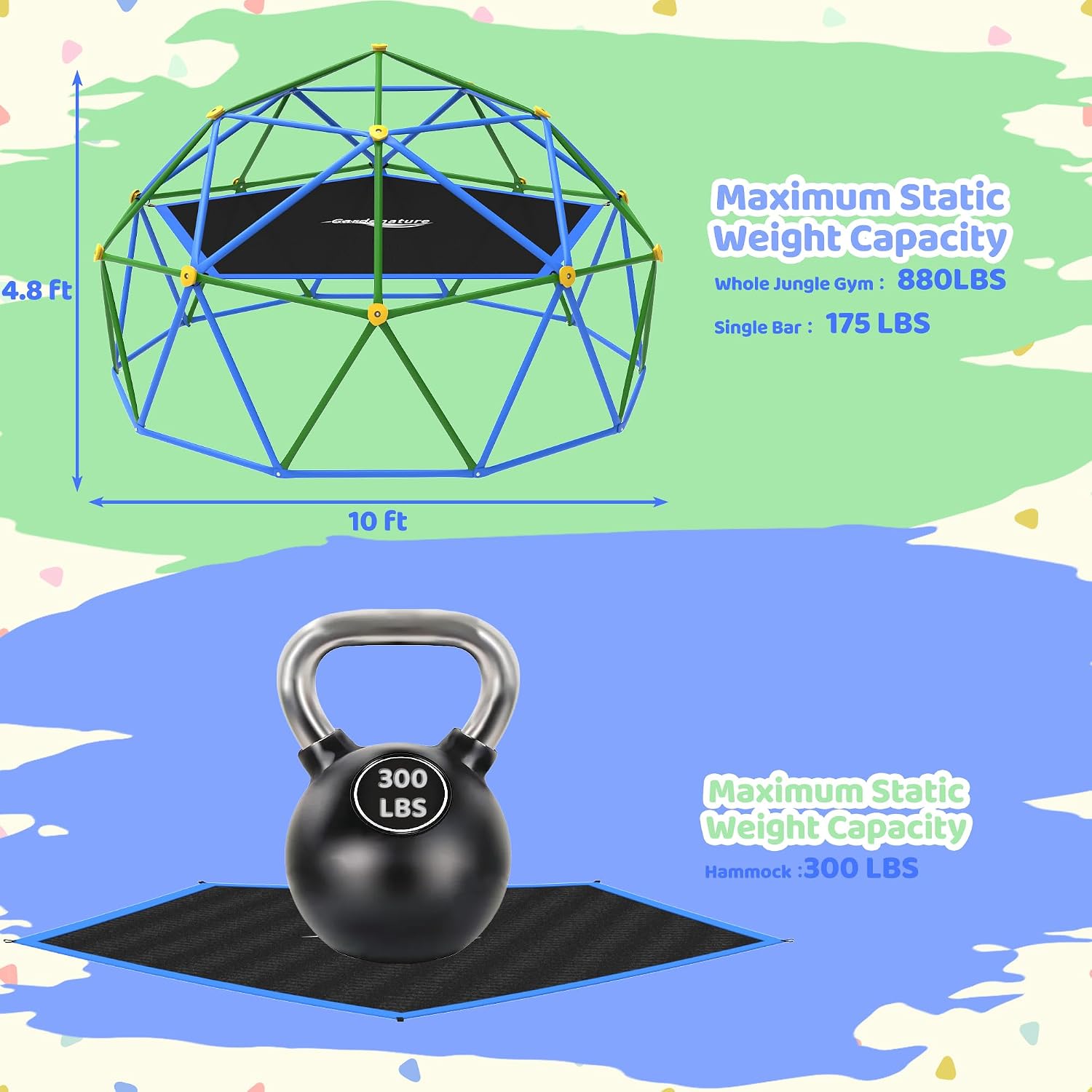 10FT Tırmanma Kubbesi ve Hamak - Kids Outdoor Climbing Dome incelemesi ve fiyatı