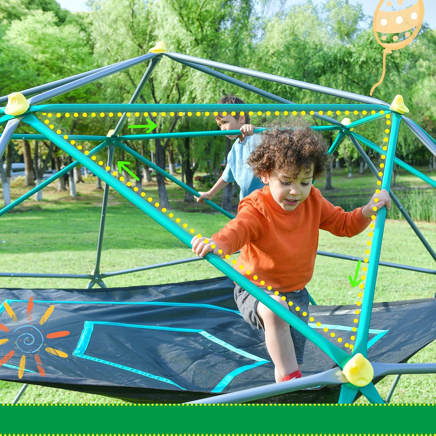 13 FT Tırmanma Kubbesi, 3-10 Y - Kids Outdoor Climbing Dome incelemesi ve fiyatı